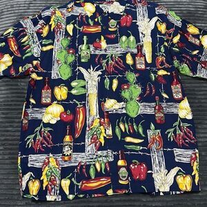 Vintage Big Dogs Hawaiian Short Sleeve Shirt Hot Sauce Peppers Men’ Size L
